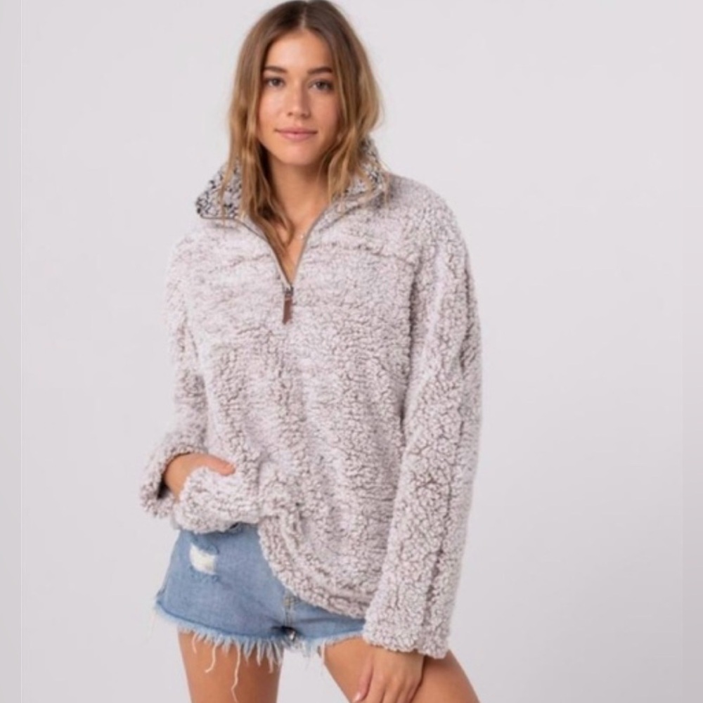 Thread & Supply Lazy Sunday Sherpa Pullover Cream
